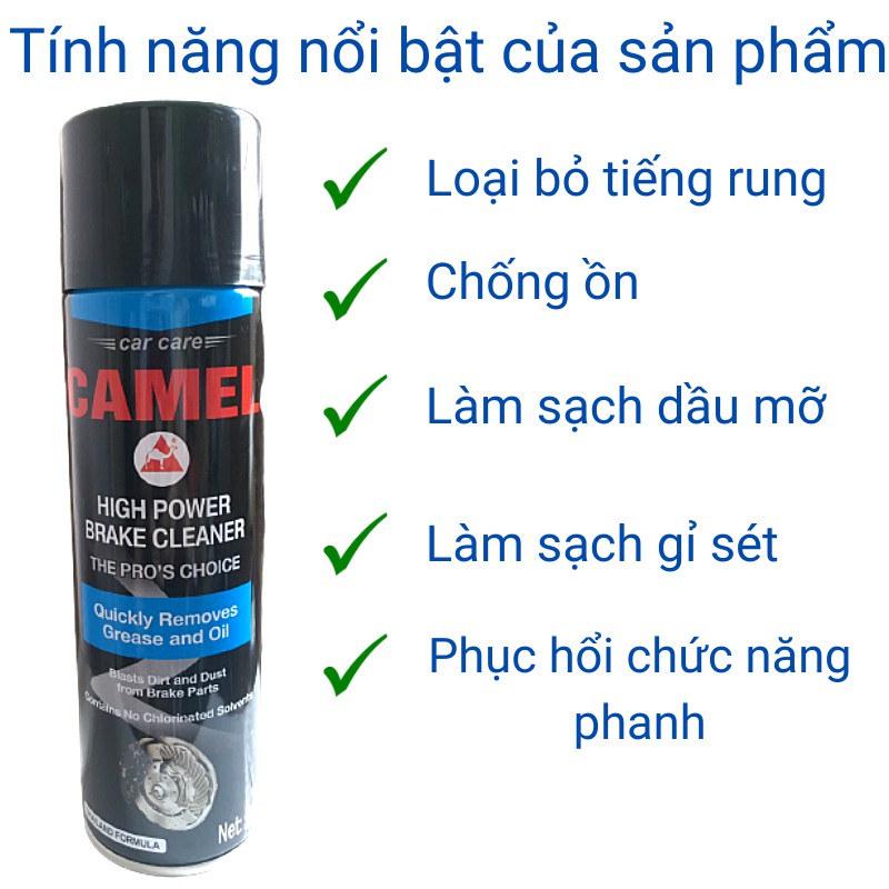 Vệ sinh má phanh ô tô Camel dưỡng má phanh thắng bố phanh xe hơi