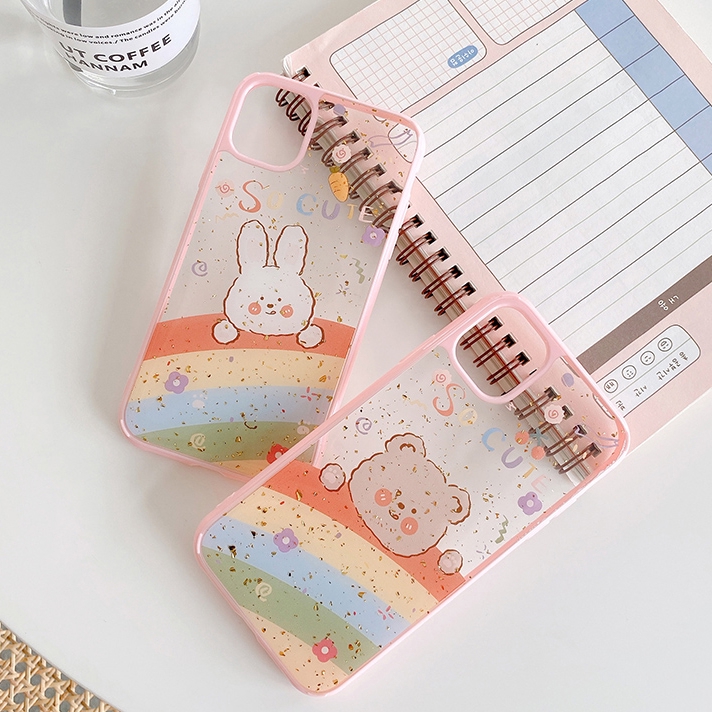 Ốp iphone - Ốp lưng viền Gấu thỏ socute kim tuyến 6/6plus/6splus/7/8/7plus/8plus/x/xs/xsmax/11/11promax- Awifi Case S3-4 | BigBuy360 - bigbuy360.vn