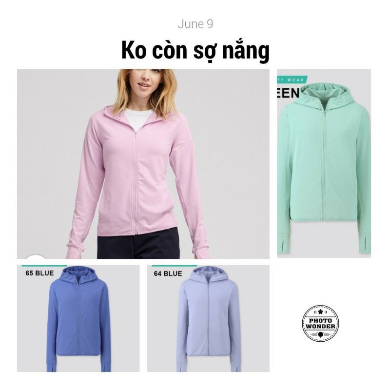 (UNIQLO chính hãng Nhật) Áo chống nắng Airism UV - sz S M L - Xanh đậm, xanh lá cây, xanh nhạt, hồng | BigBuy360 - bigbuy360.vn