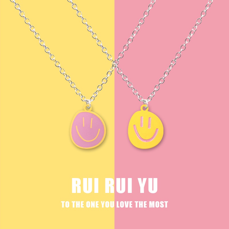Dây chuyền mặt hình mặt cười nhiều màu sắc dễ thương cho cặp đôi