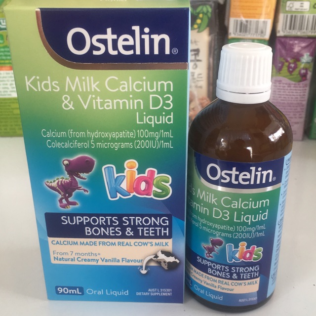 Ostelin Kids milk Calcium &amp; Vitamin D3 Liquid Canxi và Viatmin D3 dạng nước Ostelin của Úc