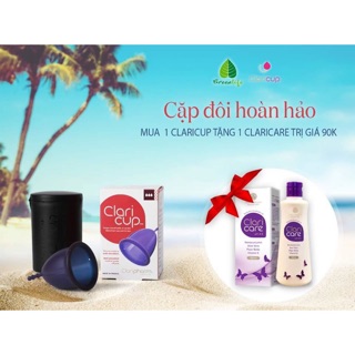 Cốc nguyệt san Claricup kháng khuẩn + tặng hộp tiệt trùng
