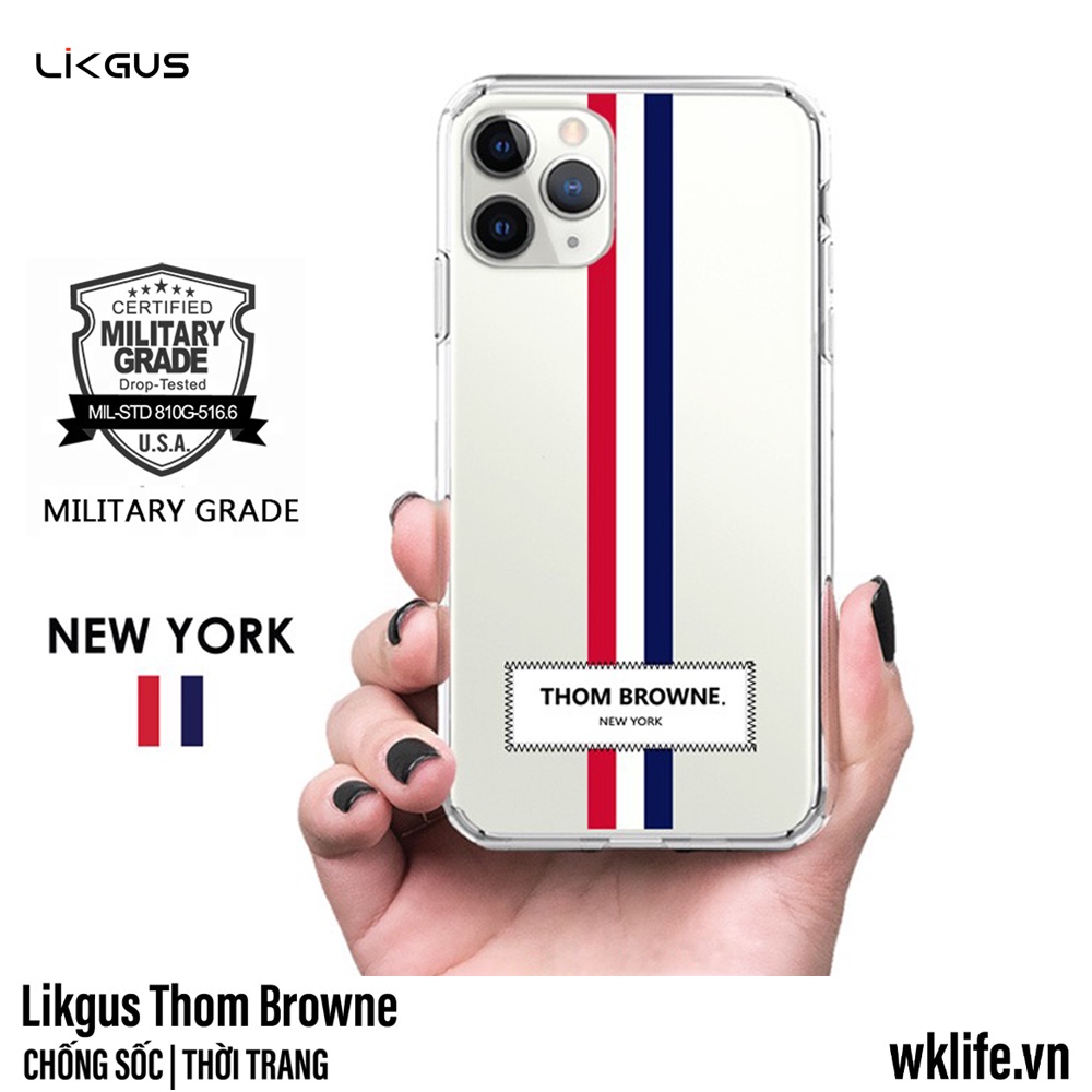 Ốp iPhone Chống Sốc Likgus Thom Browne New York Viền Dẻo Mặt  Lưng PC Cứng Cực Đẹp