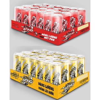 Thùng 24 lon nước tăng lực sting vàng và sting đỏ 330ml