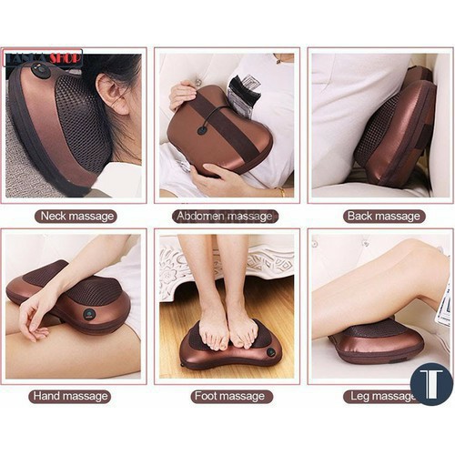 Gối massage hồng ngoại 8 bi đa năng Công Nghệ Nhật Bản cao cấp