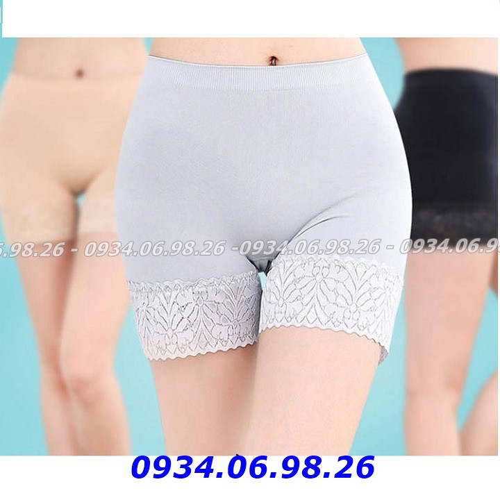 Quần lót mặc trong váy - Quần lót đùi nữ mặc đầm váy chất vải cotton 4 chiều cao cấp Màu TRẮNG ĐEN XÁM DA