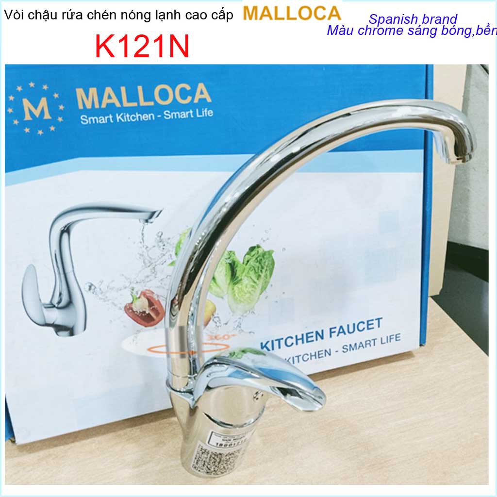 Xả kho Vòi chậu Malloca K121N, vòi chậu chén nóng lạnh Malloca giá tốt, chất lượng tốt