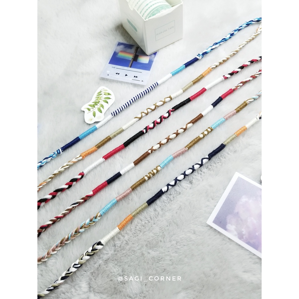 Vòng tay, chân handmade bằng chỉ, wrap bracelet nhiều màu