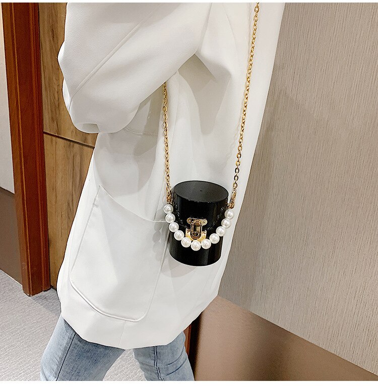 Túi Xách Đeo Chéo JASMIN NOIR Phối Dây Xích Thời Trang Cho Nữ