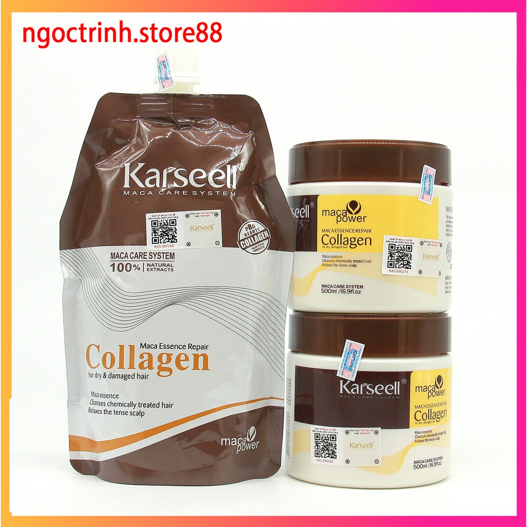 Kem ủ tóc collagen ủ tóc dầu ủ tóc hấp phục hồi tóc COLAGEN KARSEELL túi 500ml – hũ 500ml hàng chính hãng