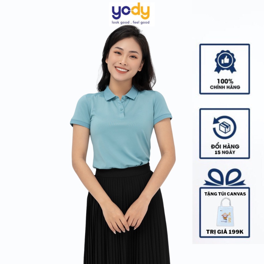 Áo Polo Nữ Coolmax, Áo Cộc Tay Có Cổ Phối Bo Siêu Mát Thương Hiệu YODY Cao Cấp APN5320