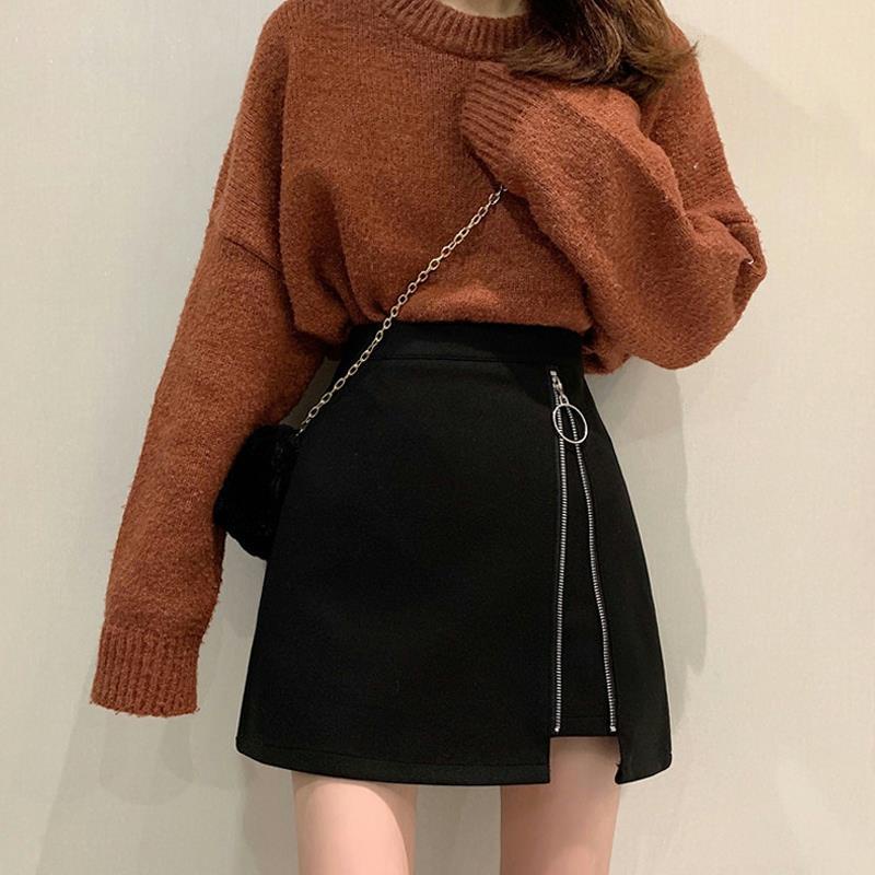 Chân Váy Ngắn Lưng Cao Chất Liệu Len Màu Đen Thời Trang Cho Nữ váy NZ-DQ-06