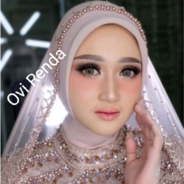 Khăn Voan Xếp Lớp / Mạng Che Mặt Ngọc Trai