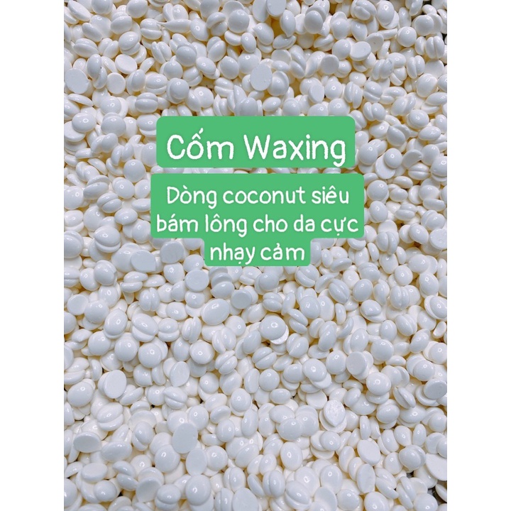 1Kg Sáp tẩy lông cao cấp siêu bám lông Coconut cho da nhạy cảm Tăng que phết sáp