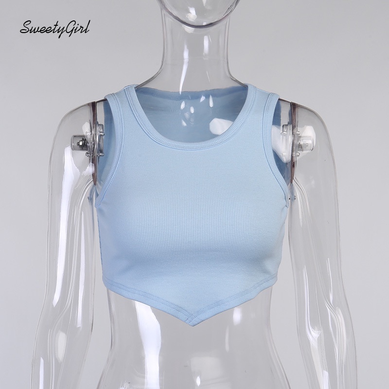 Áo tank top cổ tròn màu trơn thời trang cho nữ