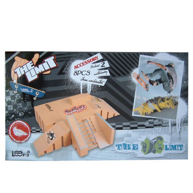 8pcs Skate Park Kit Ramp Parts for Fingerboard Mini Finger Skateboard