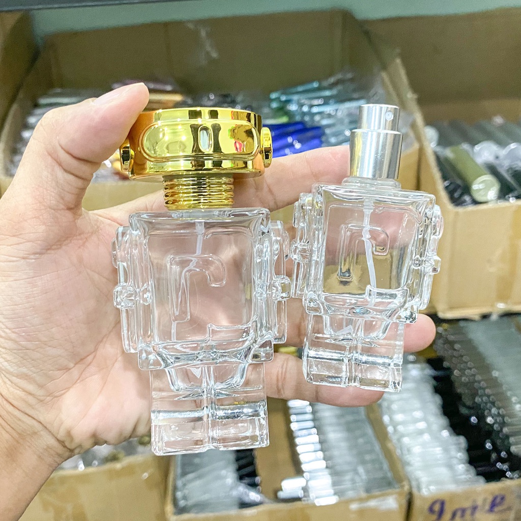 Chai lọ đựng nước hoa thủy tinh cao cấp phun sương mô hình robot dung tích 30ml/ 50ml