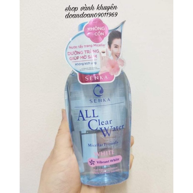 [CHÍNH HÃNG] Nước tẩy trang dưỡng trắng Senka All Clear Water Micellar Formula White 70ml &amp; 230ml