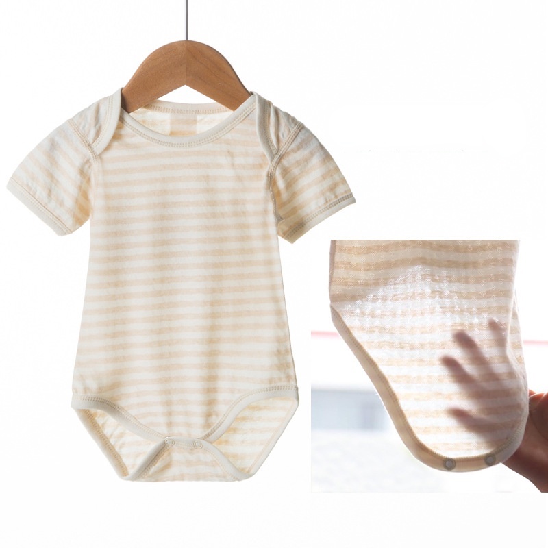 Áo liền quần Cotton NgắN Tay Kẻ SọC Cho Bé (0-18 TháNg)