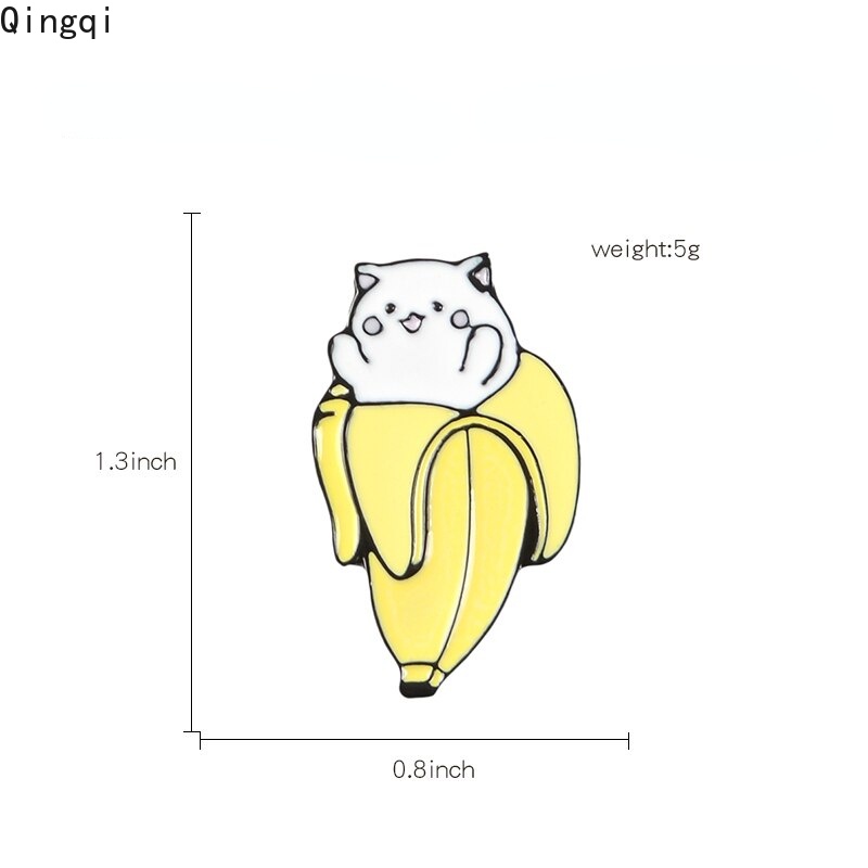 Ghim cài áo Miss Zoe hình mèo chuối hoạt hình đáng yêu thời trang cho trẻ em