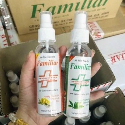 Nước rửa tay khô chai xịt 100ml Familiar