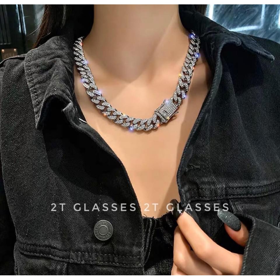 [SALE GIÁ SỐC] Vòng cổ Cuban Unisex Diamond Chain - Dây chuyền Cuban - Hàng siêu cấp phong cách Hiphop