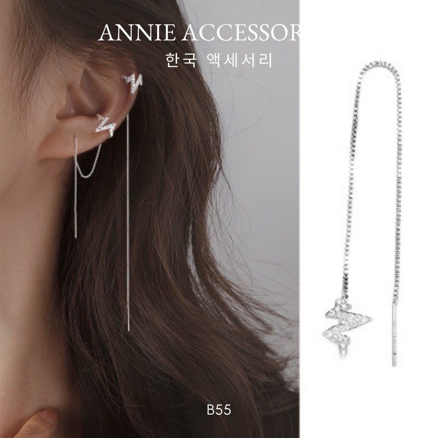 Bông tai kẹp vành kiểu ziczac cá tính đeo thời trang ( 1 CHIẾC ) ANNIE - B55