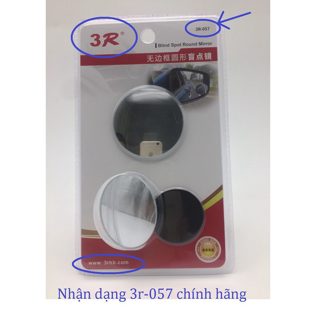 GƯƠNG CẦU LỒI ĐA CỰC 3R-057 CHÍNH HÃNG 360 độ gắn gương chiếu hậu ô tô xe máy