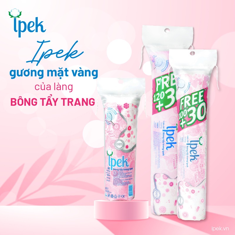 Combo 5 bông tẩy trang Ipek Thổ Nhĩ Kỳ siêu mềm mịn 130 miếng