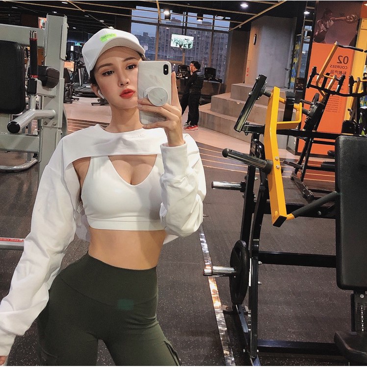 Croptop dài tay tập Gym thể thao nữ Alien