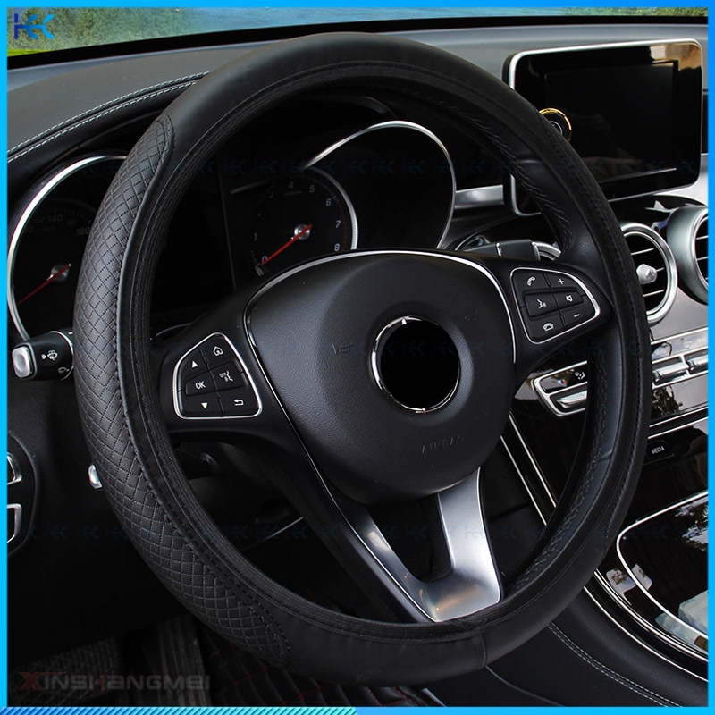 Vỏ Bọc Vô Lăng Xe Hơi Bằng Da Chống Trượt Cho 37 38CM
