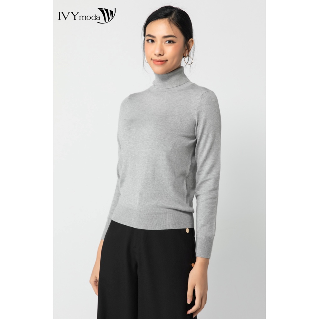 [NHẬP WABRTL5 GIẢM 10% TỐI ĐA 50K ĐH 250K ]Áo len nữ cổ lọ IVY moda MS 58P0075