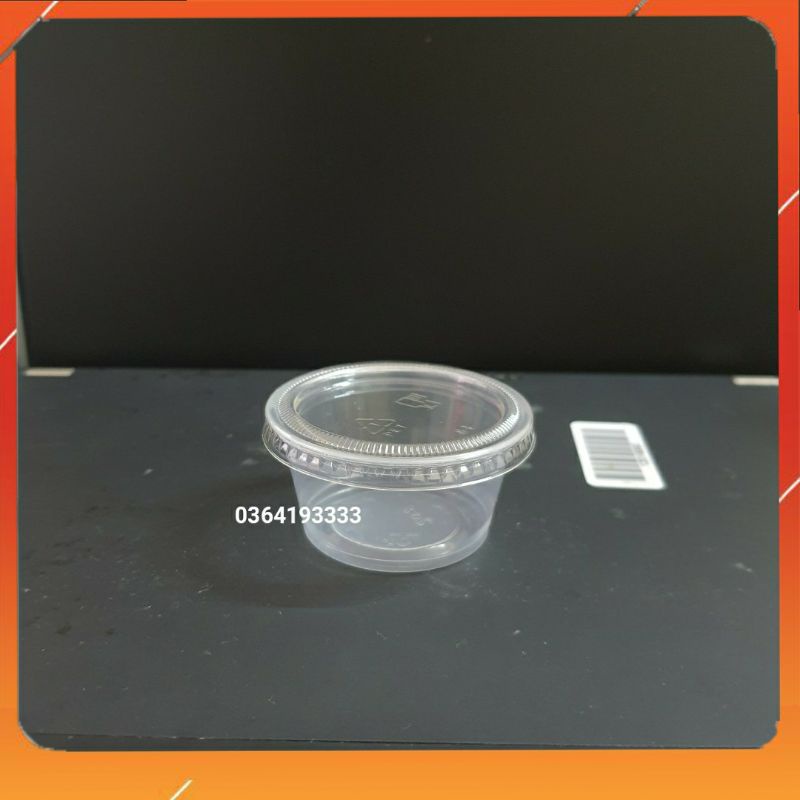 Hộp nhựa đựng sốt nước chấm 60ml hũ sốt 100 cái kèm nắp