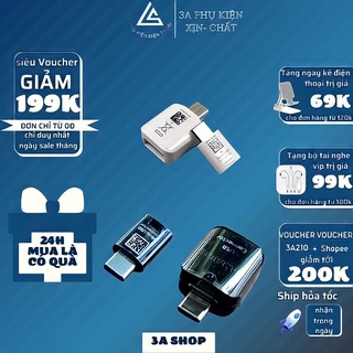 Đầu chuyển đổi otg - type c female to usb male - type c male to usb female_3a