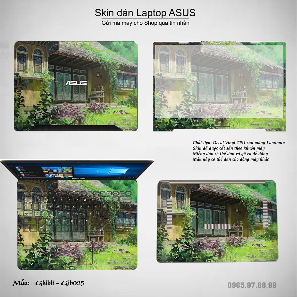 Skin dán Laptop Asus in hình Ghibli anime (inbox mã máy cho Shop)