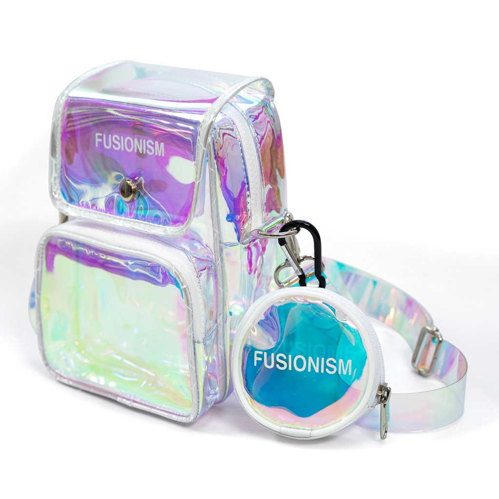 Túi Đeo Chéo Little Bag Multicolor Kèm Theo Pocket nhỏ - Hologram- Unisex - Kích Thước 18x13x9cm