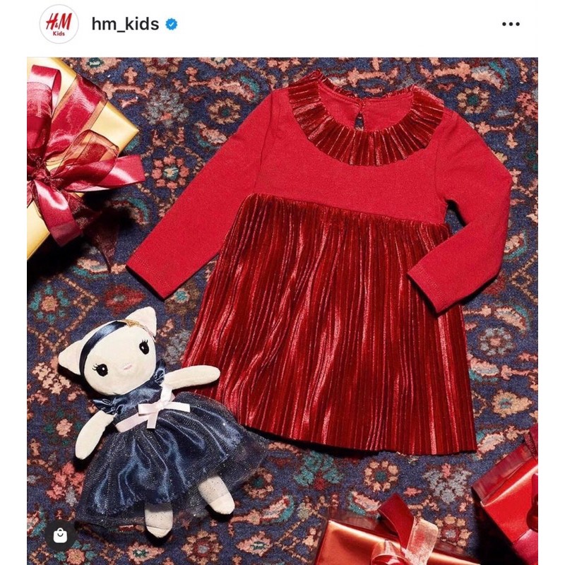 Váy nhung đỏ xuất dư bé gái (1m-9m)