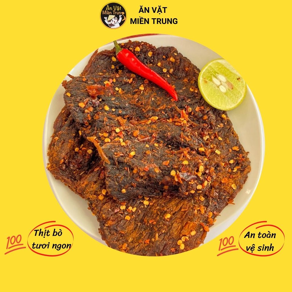 Bò khô miếng ngon loại 1 Đà Nẵng 450gr, khô bò nhà làm 100% bò - anvatmientrung