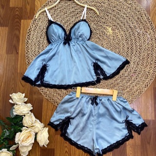 SET BỘ NGỦ 2 DÂY SEXY SATIN LỤA CAO CẤP