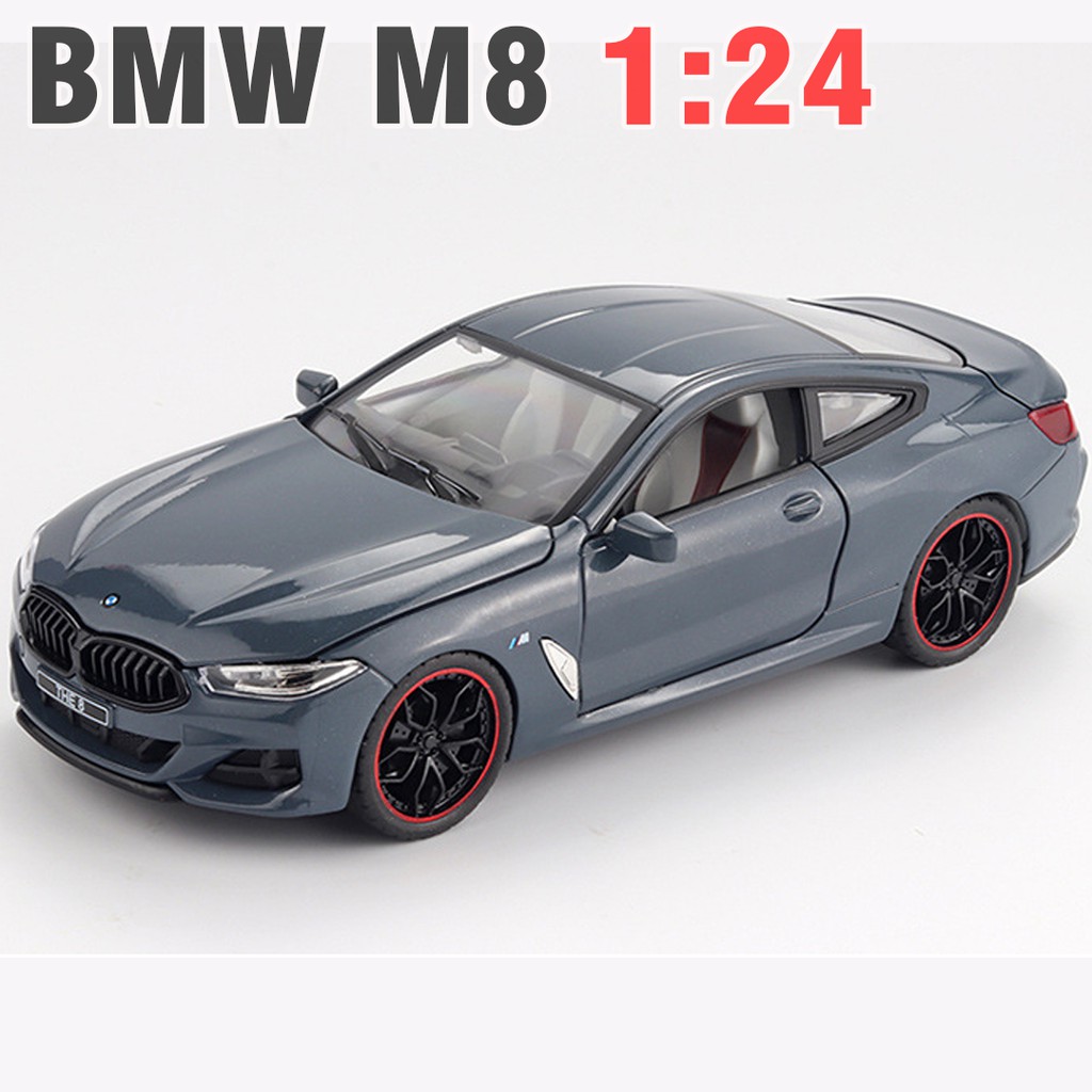 Xe mô hình ô tô BMW M8 tỉ lệ 1:24 đồ chơi trẻ em xe mô hình cỡ lớn bằng kim loại có âm thanh và đèn