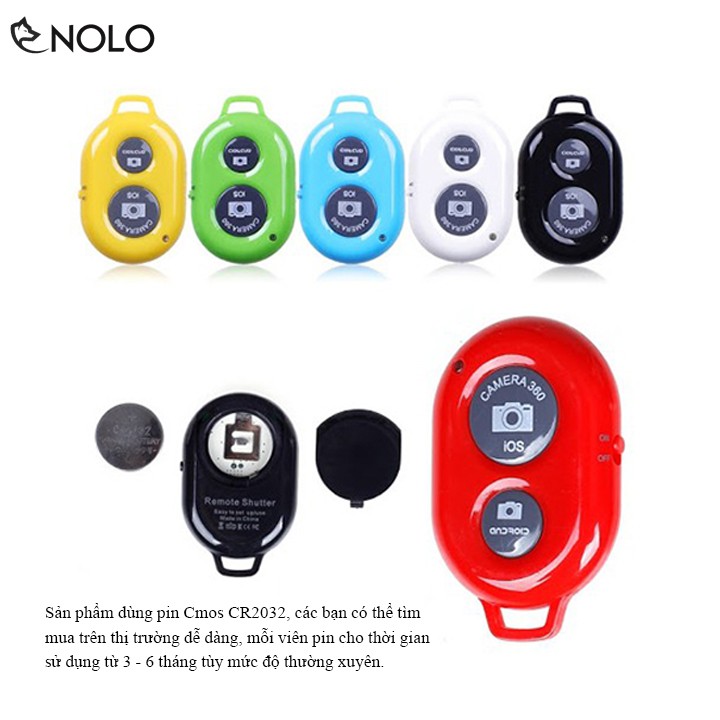 Combo 2 Remote Chụp Hình Quay Phim Bluetooth 2.0 AB Shutter3 Dùng Cho Cả Android Và IOS Dùng Pin Cmos CR2030