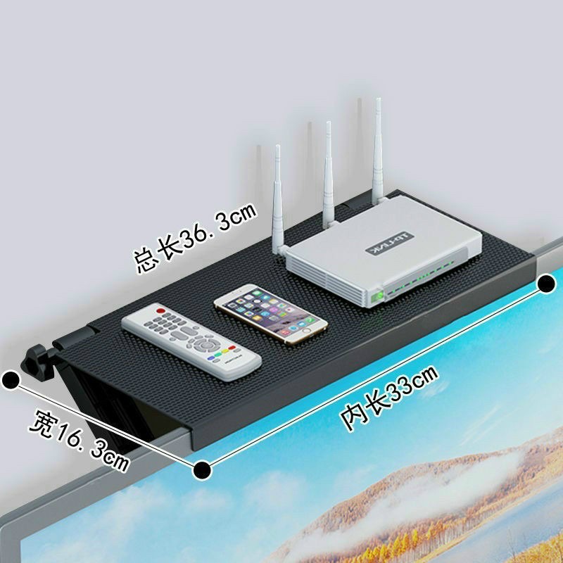 Kệ để đồ gác trên màn hình tivi ,máy tính, giá đỡ laptop, wi-fi  lằm bằng chất liệu nhựa cao cấp.