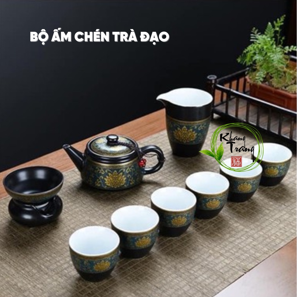 Bộ ấm chén  trà đạo ⚡ CAO CẤP ⚡ Bộ sản phẩm bao gồm: 8chén trà, 1 ấm trà, 1 bộ cối xay