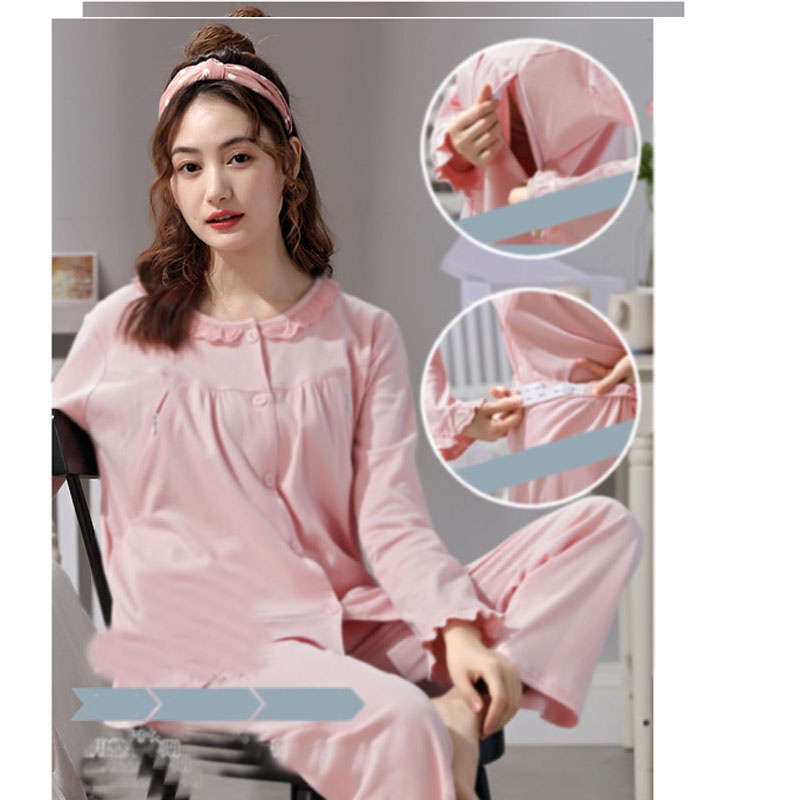 Bộ bầu - bộ sau sinh - chất liệu cotton - kiểu mới thời trang  bèo cổ - - ảnh sản phẩm 7