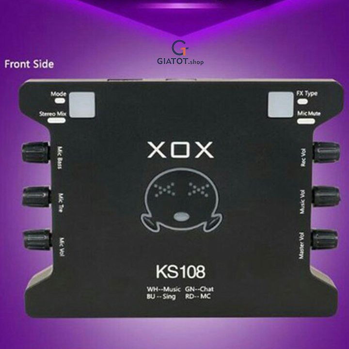 Sound card âm thanh XOX KS108 - thiết bị thu âm livestream hát karaoke cao cấp