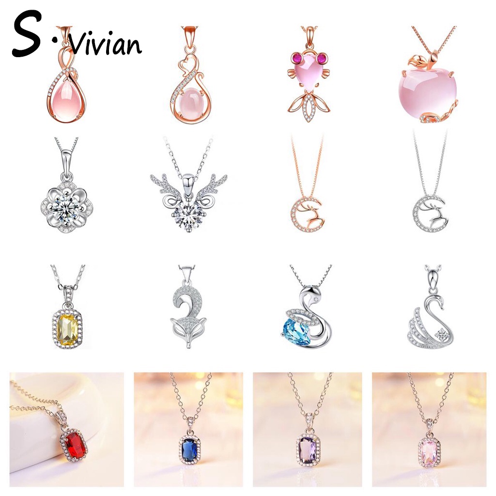 Mặt dây chuyền mẫu Xl06 bạc 925 đính pha lê nhiều hình dáng thời trang cho nam/ nữ