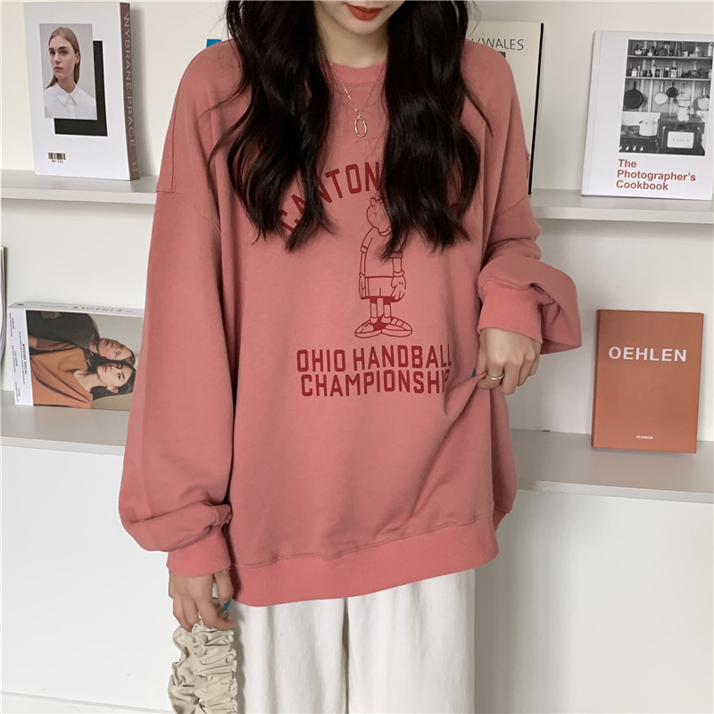 Áo Sweater Dài Tay Cổ Tròn In Họa Tiết Xinh Xắn Dành Cho Nữ