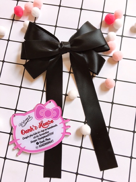 Kẹp nơ lụa hàn quốc đuôi dài