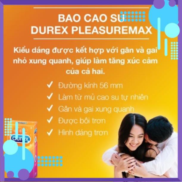 Bao Cao Su Durex Pleasuremax Gân Gai Li Ti Toàn Thân Hộp 12 Bcs - Đức An