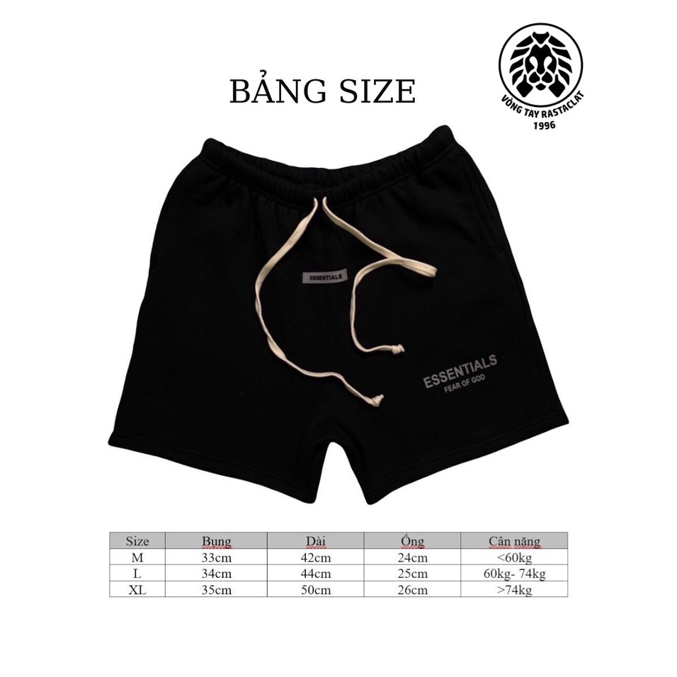 Quần Short  Essentials Nỉ - Vải Chất Cao Cấp - QSE Xám